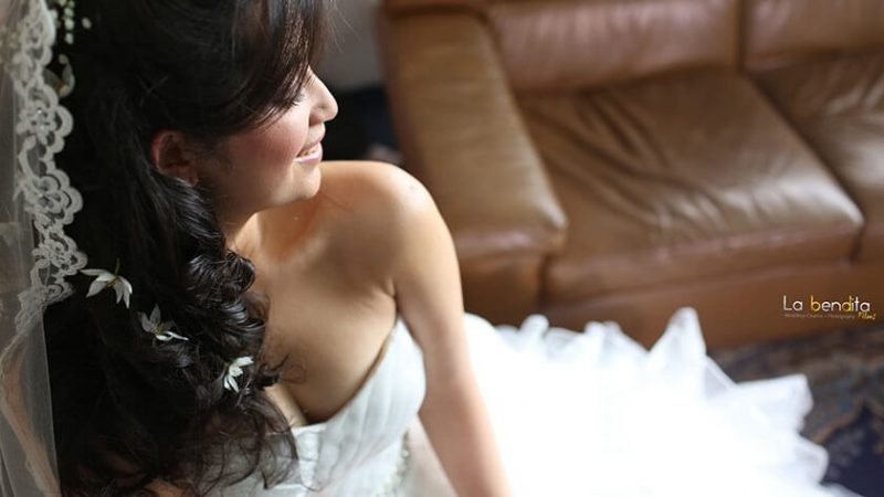 Susana con vestido de novia